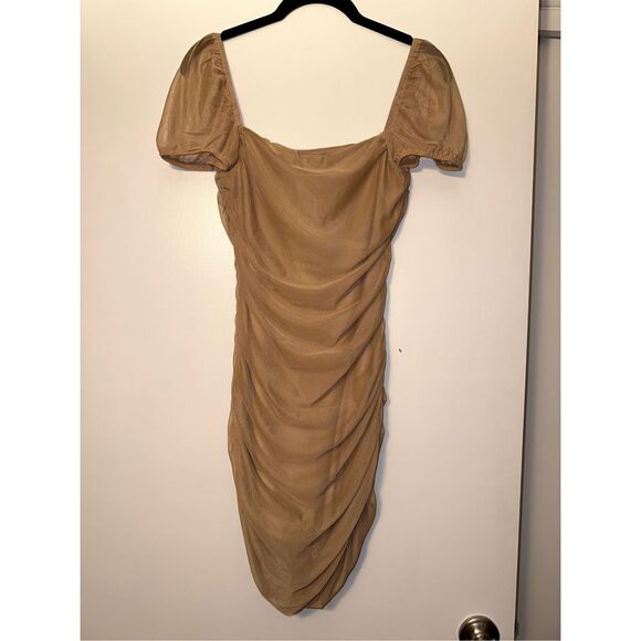 Princess Polly Women’s Charvi Mini Dress Light Tan Brown Size 8 NWT - Picture 2 of 10